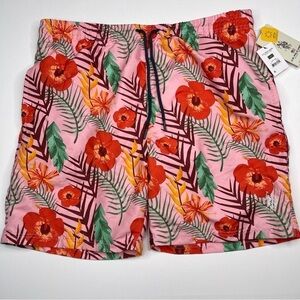 US Polo Shorts Swim Trunks Pink Floral Tropical Hawaii Beach Vacation Summer New